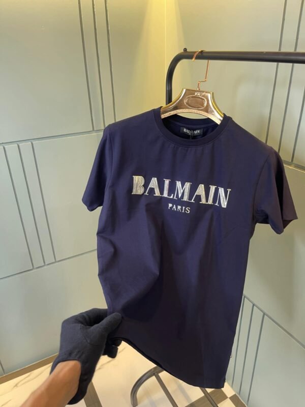 Balmain paris imported round neck t shirt Blue