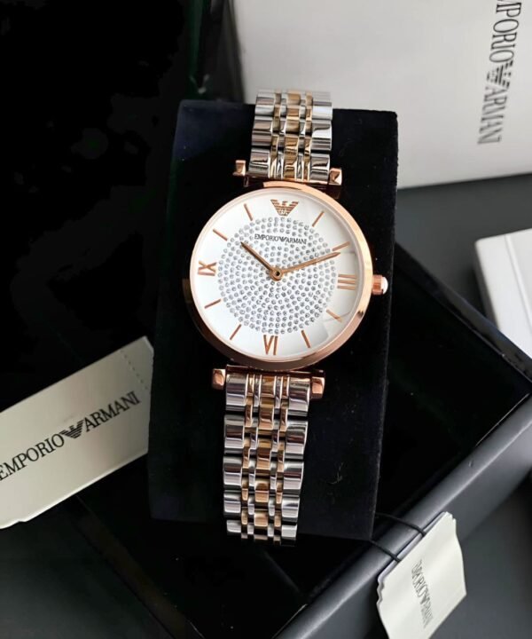 Armani Women’s Rose Gold Diamond Face Dial