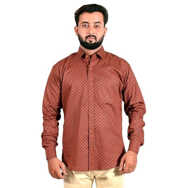 LLFIST Men’s Slim Fit Cotton Casual Shirt with Spread Collar & Full Sleeves for Regular Use Office Wear Pack of 1